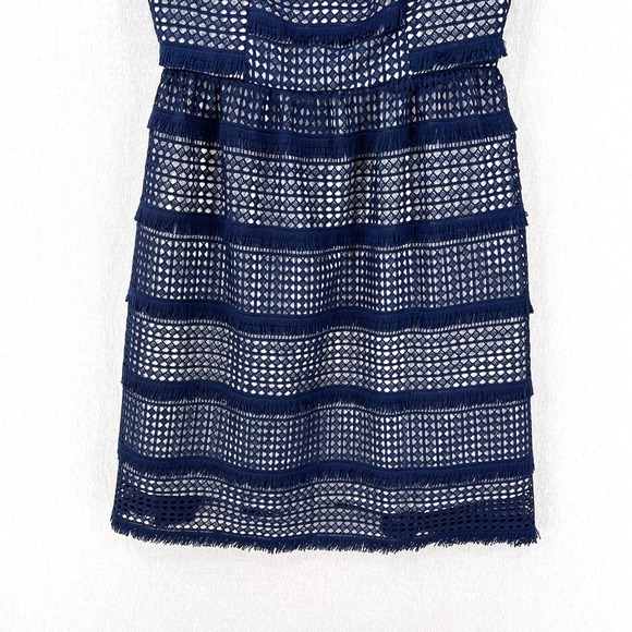 ANTHROPOLOGIE Hutch Crochet Dress Womens 0 Navy Blue Sleeveless Lace NWOT - Picture 6 of 15